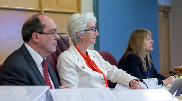 From left to right: Commissioner Andrew Murray, Justice Jennifer Coate and Commissioner Helen Milroy