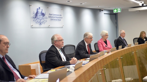 From left to right: Commissioner Andrew Murray, Commissioner Robert Fitzgerald AM, The Hon Justice Peter McClellan AM, Justice Jennifer Coate, Commissioner Bob Atkinson and Commissioner Helen Milroy