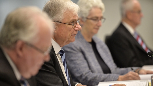 From left to right: Commissioner Robert Fitzgerald AM, The Hon. Justice Peter McClellan AM and Commissioner Jennifer Coate